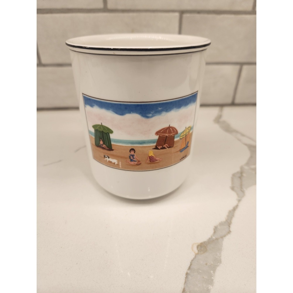 Villeroy & Boch Design Naif Beach Porcelain 4.5" Utensil Storage Jar Canister